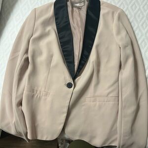 Forever 21 Blush and Black Satin Blazer